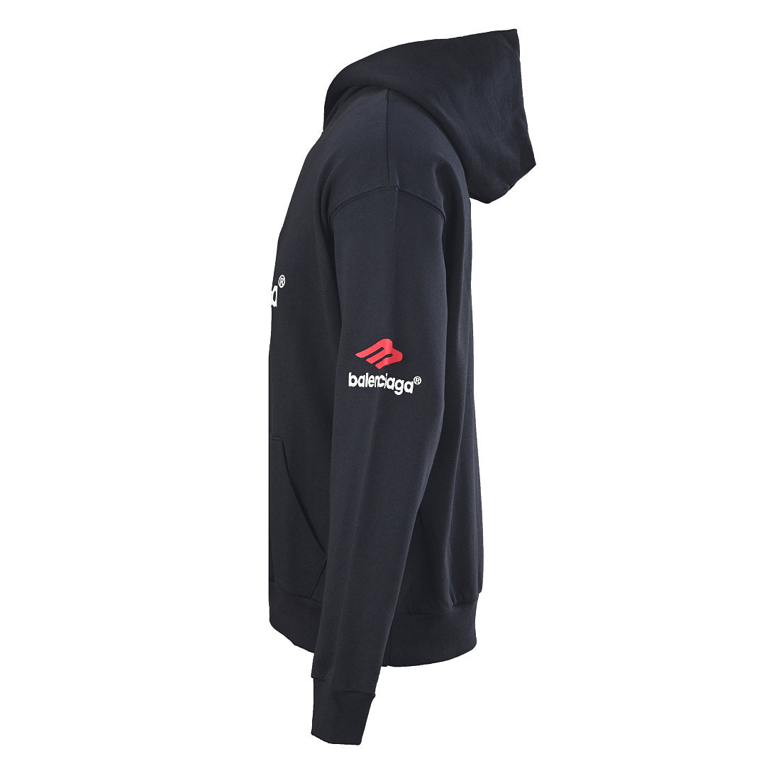 Balenciaga Logo Long-Sleeve Top - Black - back view