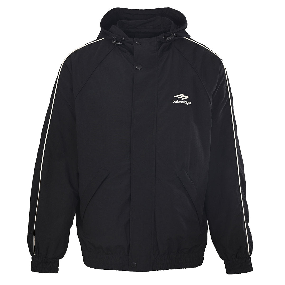 Balenciaga Logo Long-Sleeve Top - Black - front view