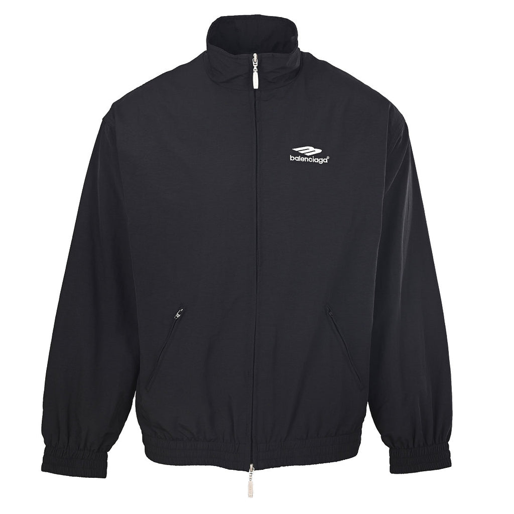 Balenciaga Logo Long-Sleeve Top - Black - front view