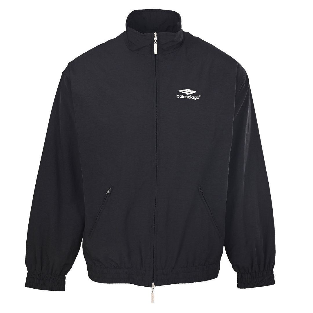 Balenciaga Logo Long-Sleeve Top - Black - front view