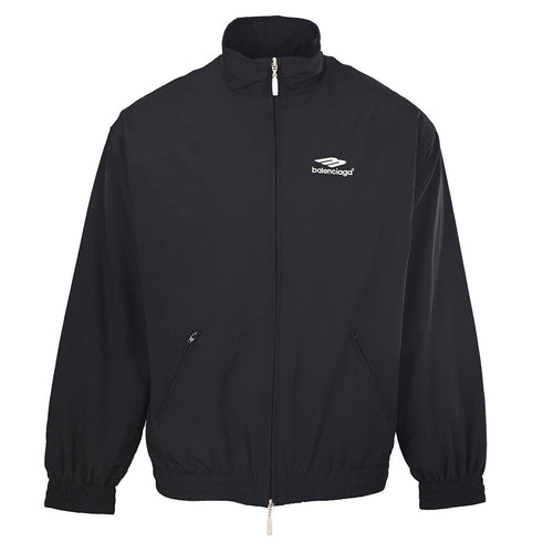 Balenciaga Logo Long-Sleeve Top - Black - front view