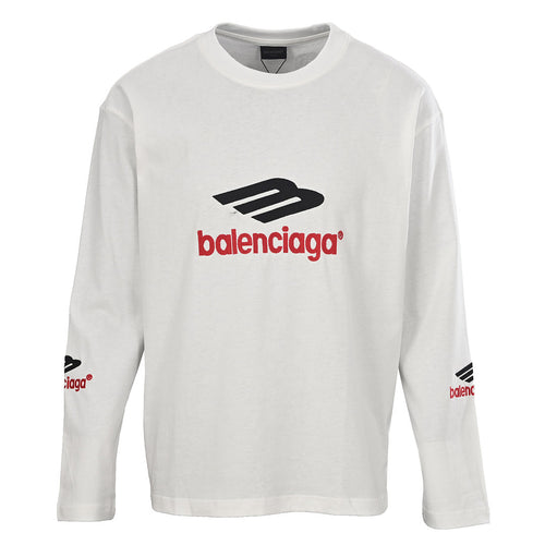 Balenciaga Logo Long-Sleeve Top - Black - front view