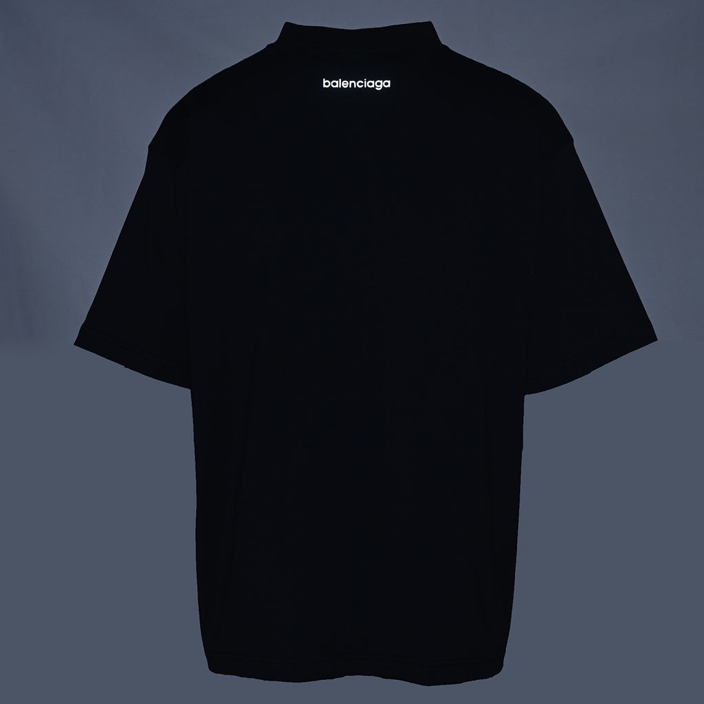 Balenciaga Logo Long-Sleeve Top - Black - front view