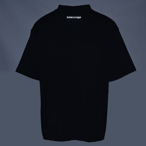 Balenciaga Logo Long-Sleeve Top - Black - front view