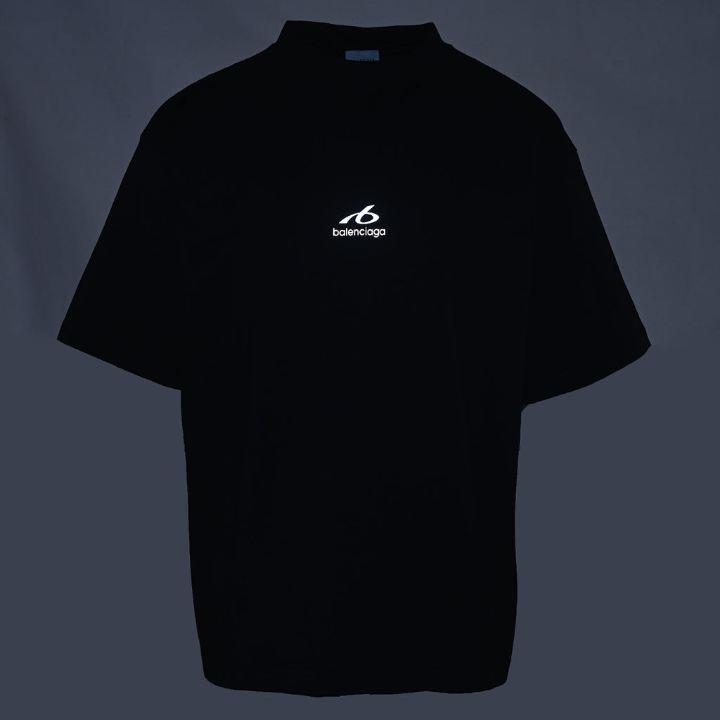 Balenciaga Logo Long-Sleeve Top - Black - back view