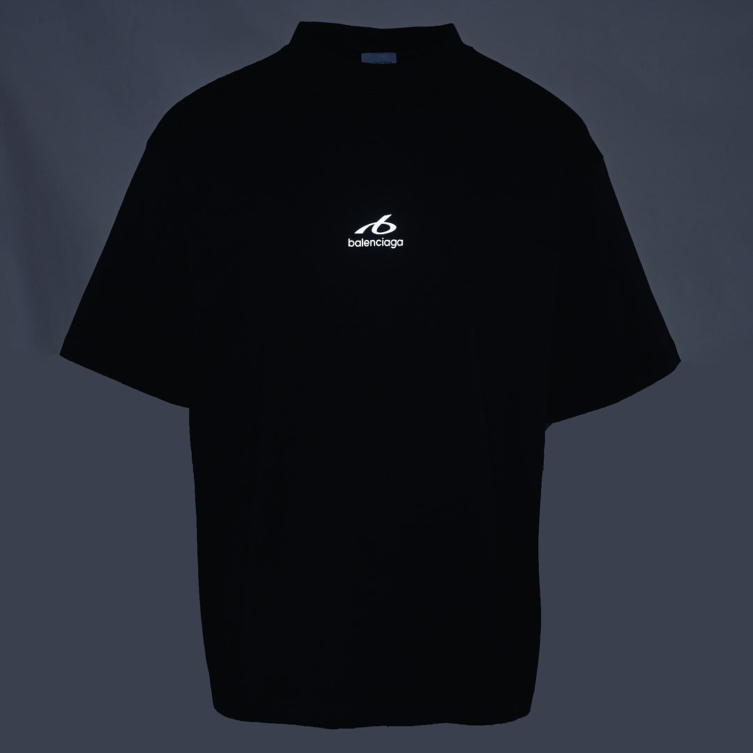 Balenciaga Logo Long-Sleeve Top - Black - back view