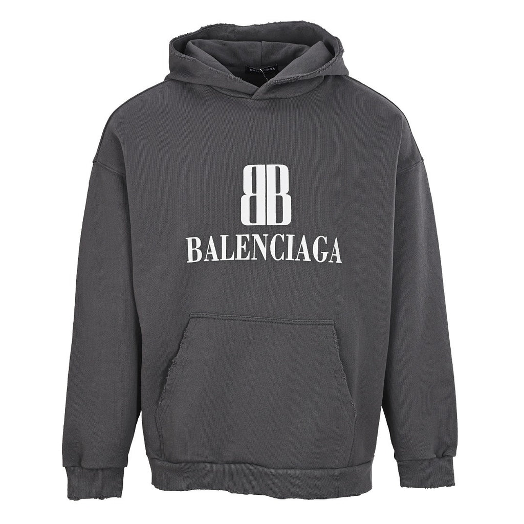 Balenciaga Logo Long-Sleeve Top - Black - front view