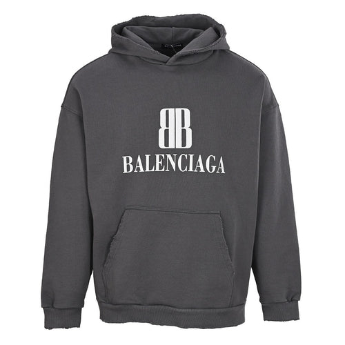 Balenciaga Logo Long-Sleeve Top - Black - front view