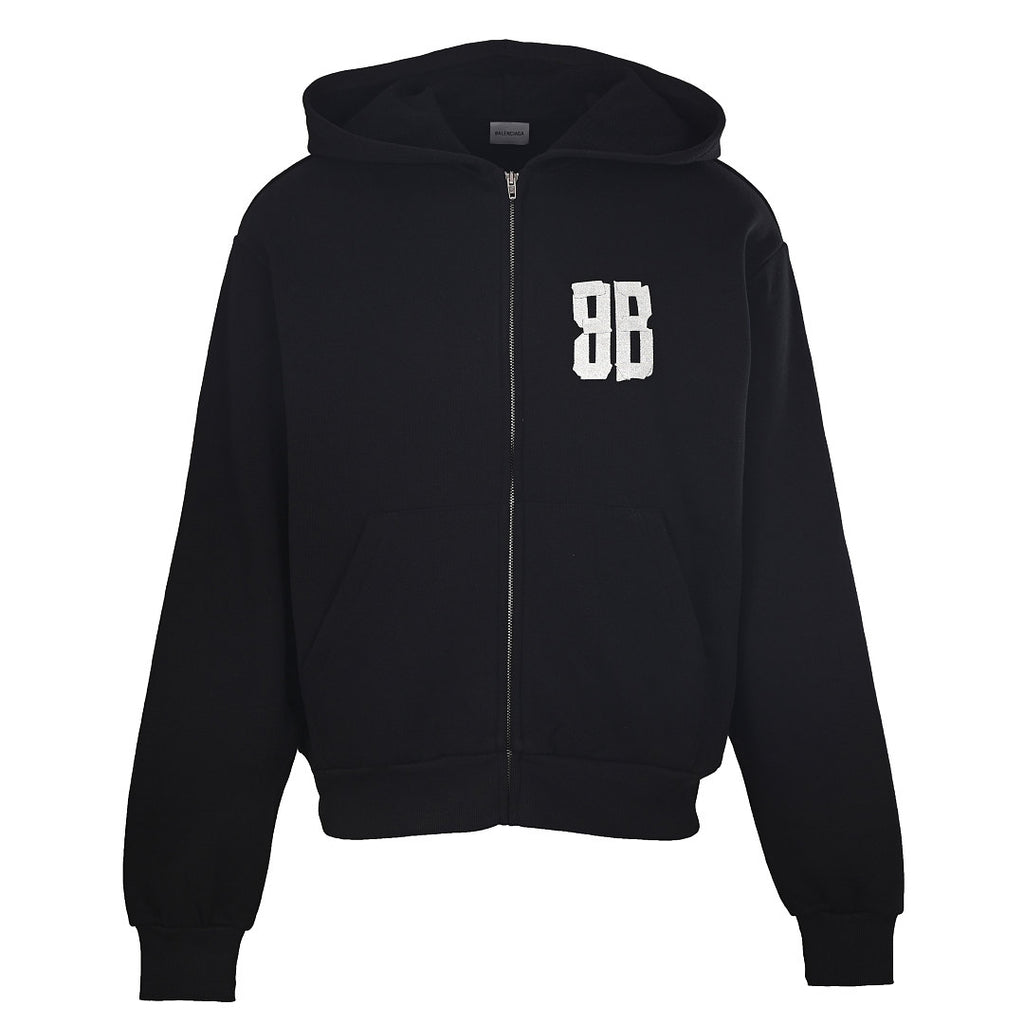 Balenciaga Logo Long-Sleeve Top - Black - front view