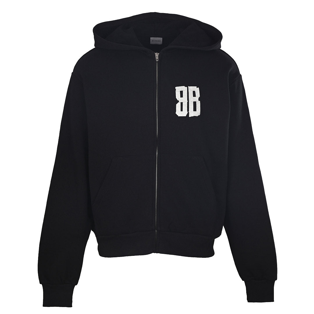 Balenciaga Logo Long-Sleeve Top - Black - front view