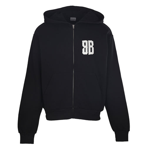 Balenciaga Logo Long-Sleeve Top - Black - front view