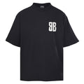 Balenciaga Logo Long-Sleeve Top - Black - front view