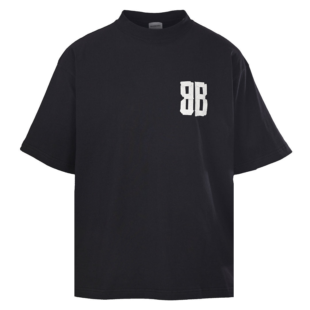 Balenciaga Logo Long-Sleeve Top - Black - front view