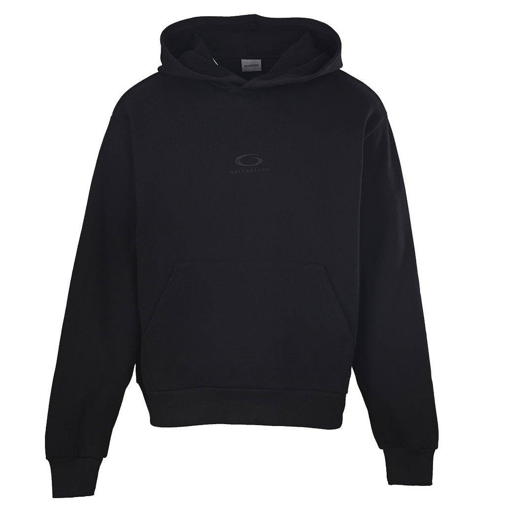 Balenciaga Logo Long-Sleeve Top - Black - front view