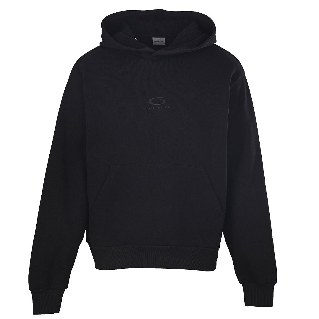 Balenciaga Logo Long-Sleeve Top - Black - front view