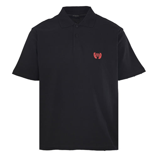 Balenciaga Logo Polo Shirt - Black - front view