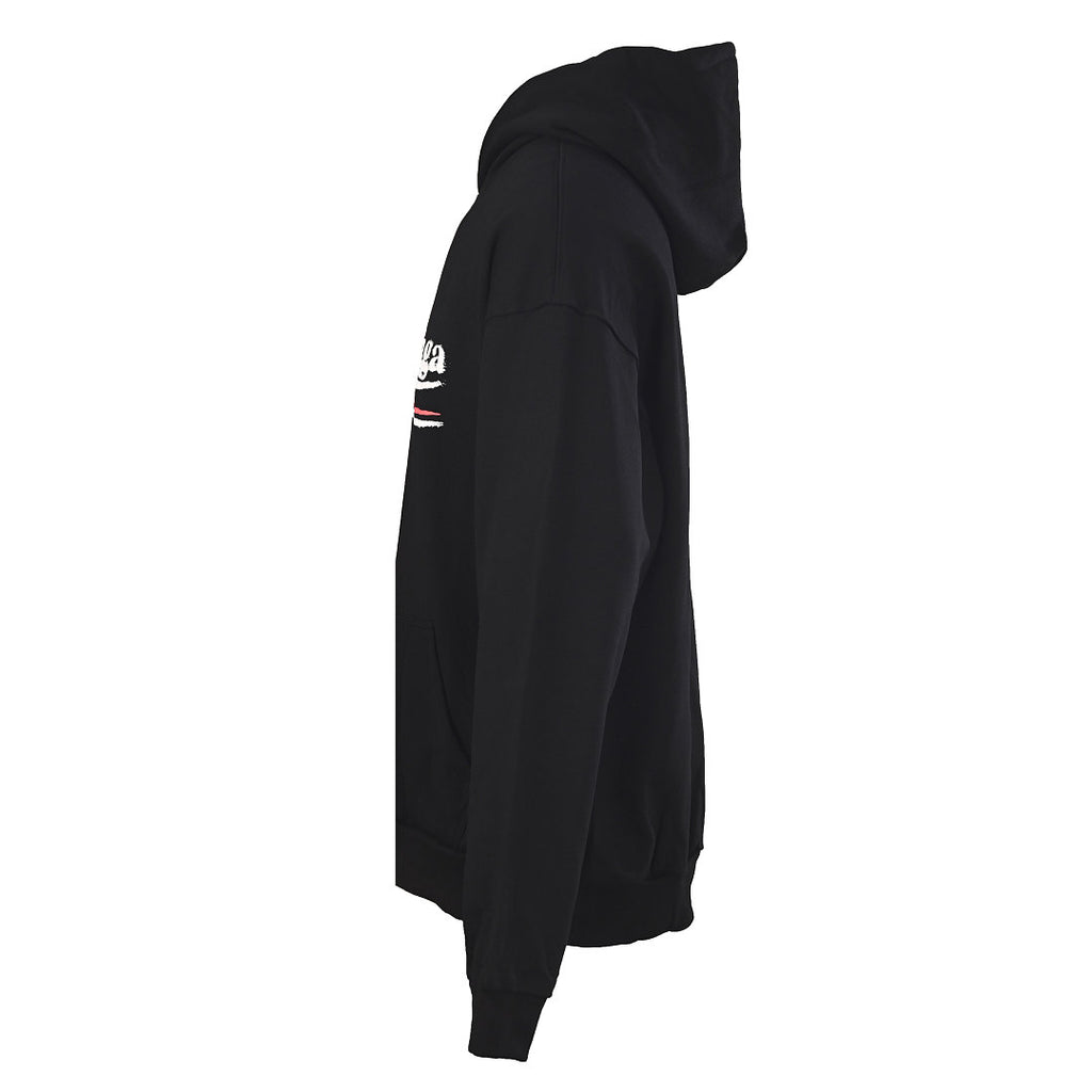 Balenciaga Logo Pullover Hoodie - Black - back view