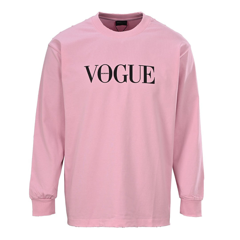 Balenciaga x Vogue Logo Long-Sleeve Top - Pink - front view
