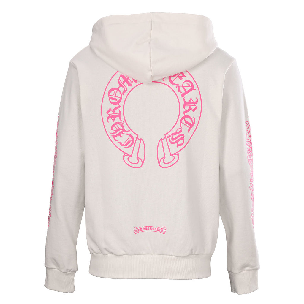 Chrome Hearts Pink Horseshoe Jacket - White - back view