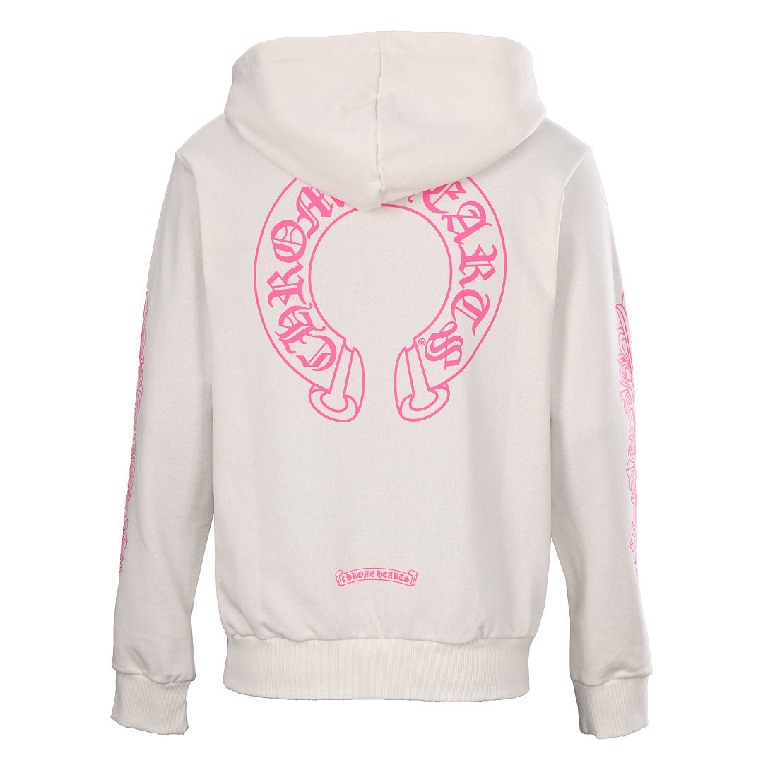 Chrome Hearts Pink Horseshoe Jacket - White - back view