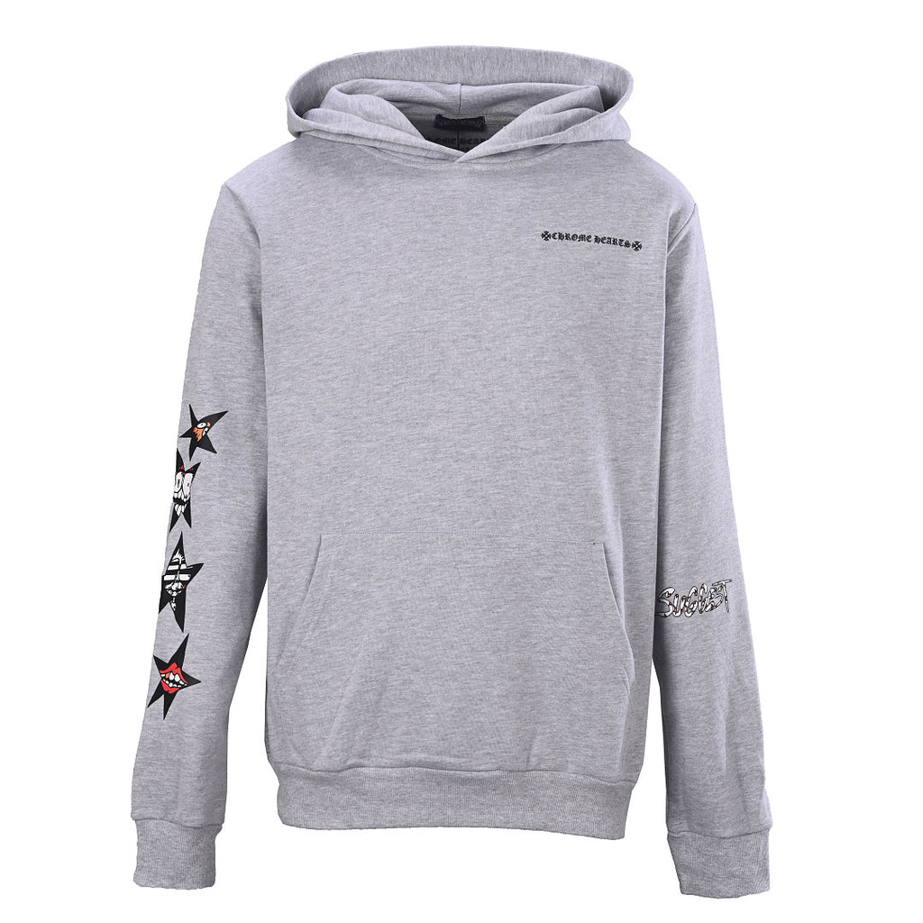 Chrome Hearts Star and Tooth Pullover Hoodie - Black - front view