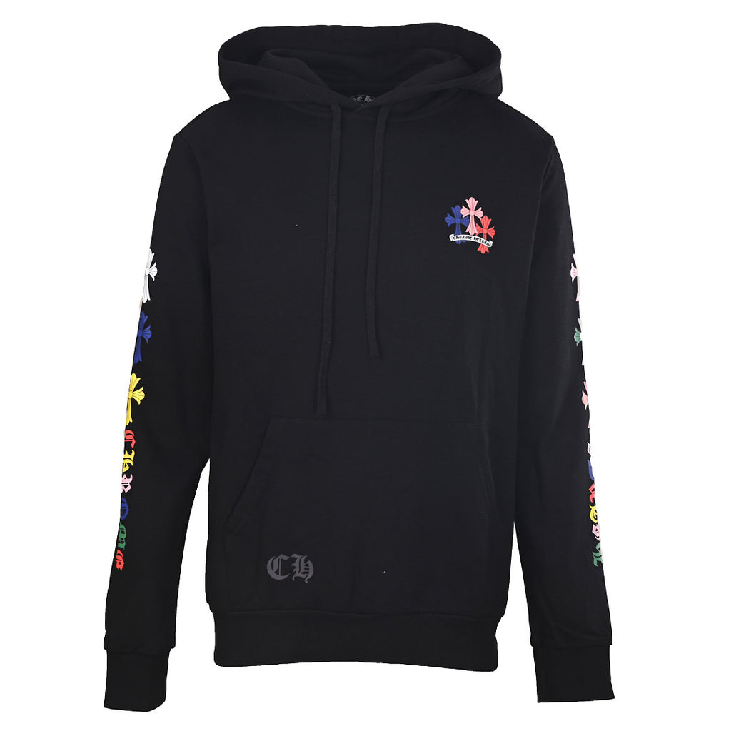 Chrome Hearts Multicolor Cross Pullover Hoodie - Black - front view