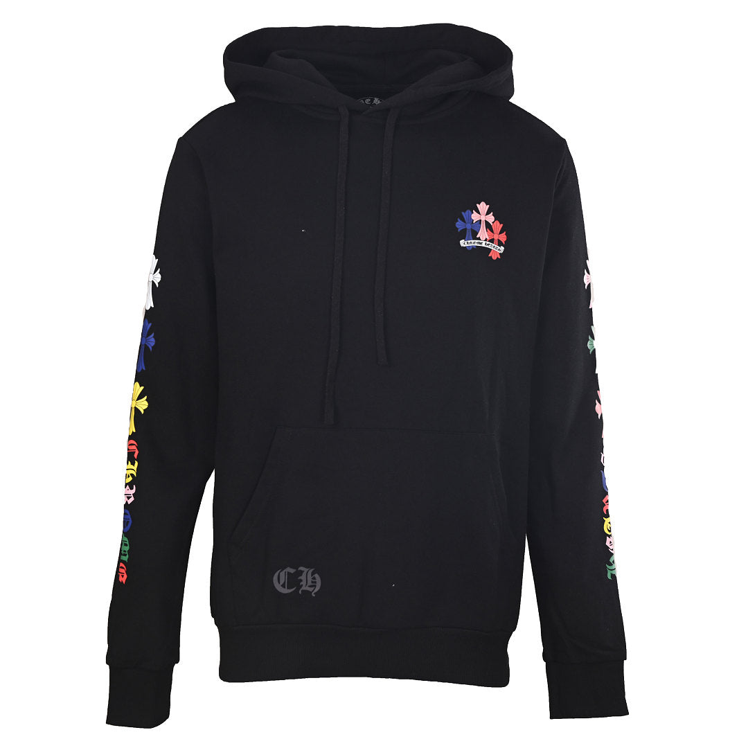 Chrome Hearts Multicolor Cross Pullover Hoodie - Black - front view
