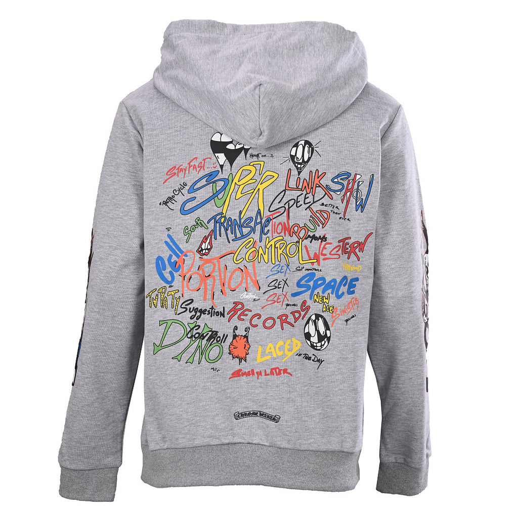 Chrome Hearts Graffiti Letter Pullover Hoodie - Black - back view