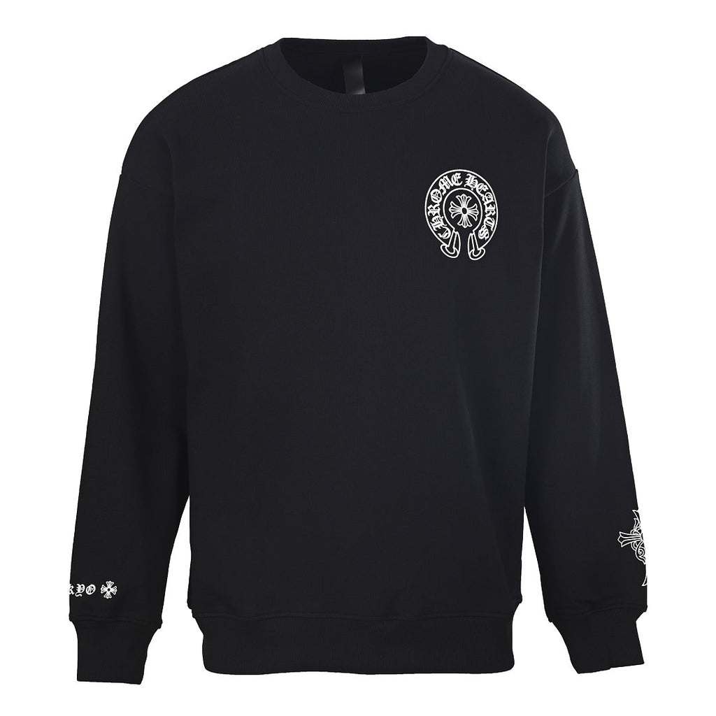Chrome Hearts Chest Horseshoe Crewneck Sweatshirt - Black - front view