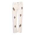 Chrome Hearts Cross Patch Embroidery Jeans - White - front view