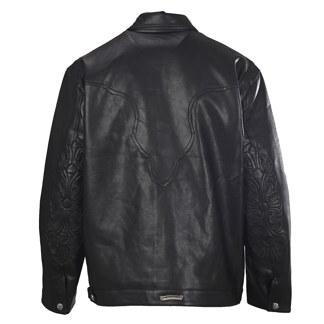 Chrome Hearts Sleeve Embroidery Jacket - Black - back view