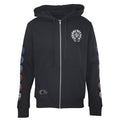 Chrome Hearts Rainbow Sleeve Logo Zip-Up Hoodie - Black - front view
