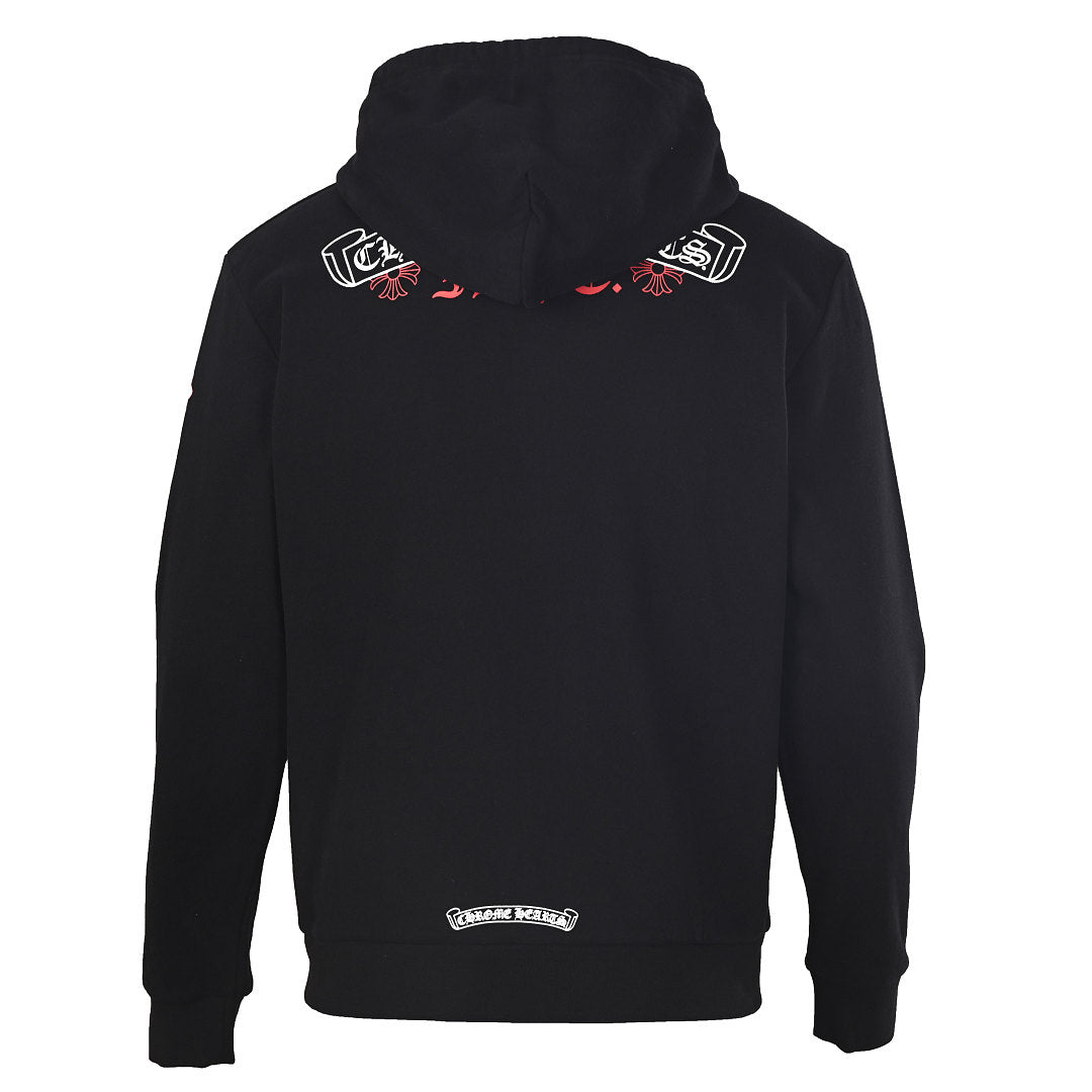 Chrome Hearts Scroll Graphic Zip-Up Hoodie - Black - back view