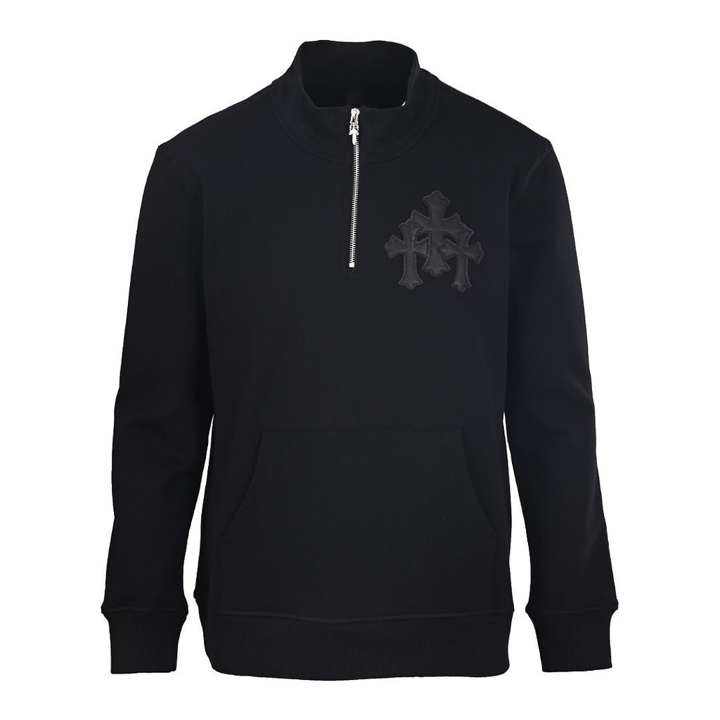 Chrome Hearts Back Cross Pullover Hoodie - Black - front view