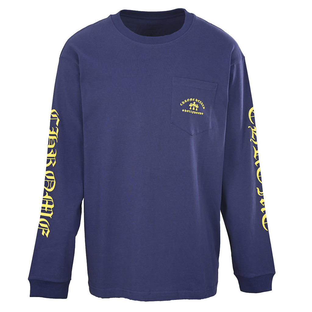 Chrome Hearts Pocket Cross Long-Sleeve T-Shirt - Navy - front view