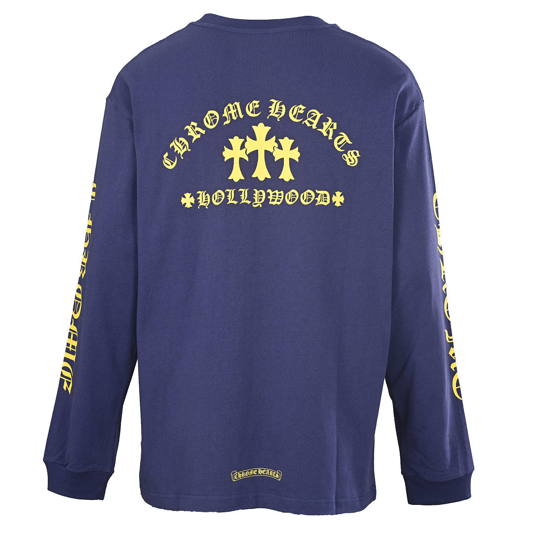 Chrome Hearts Pocket Cross Long-Sleeve T-Shirt - Navy - back view