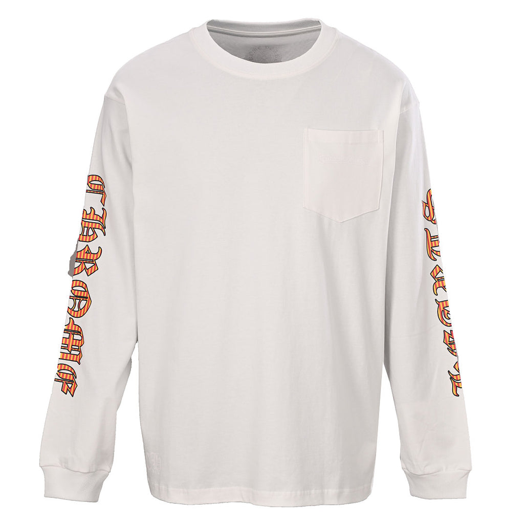 Chrome Hearts Sword Graphic Long-Sleeve T-Shirt - White and Orange - front view