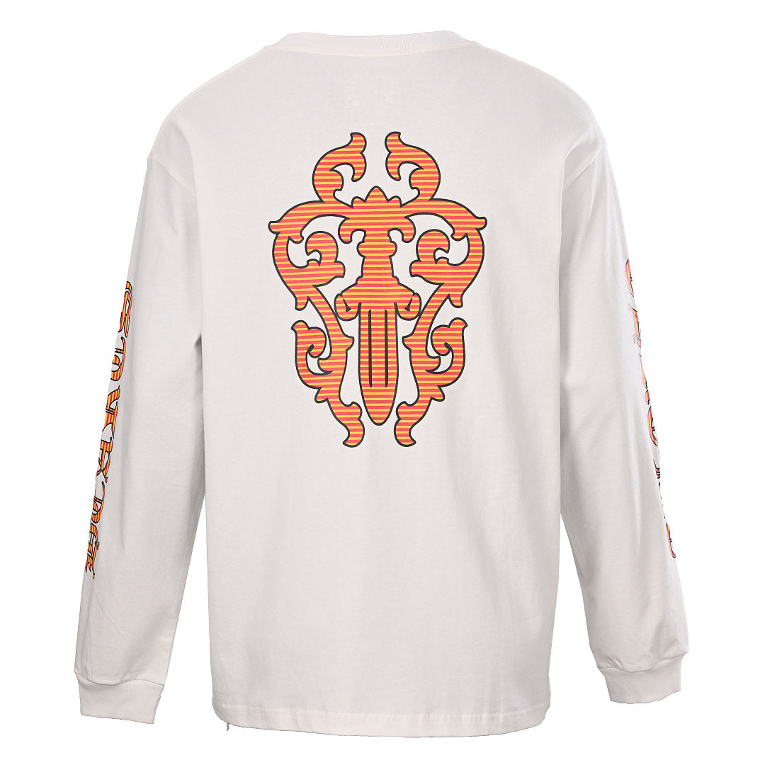 Chrome Hearts Sword Graphic Long-Sleeve T-Shirt - White and Orange - back view