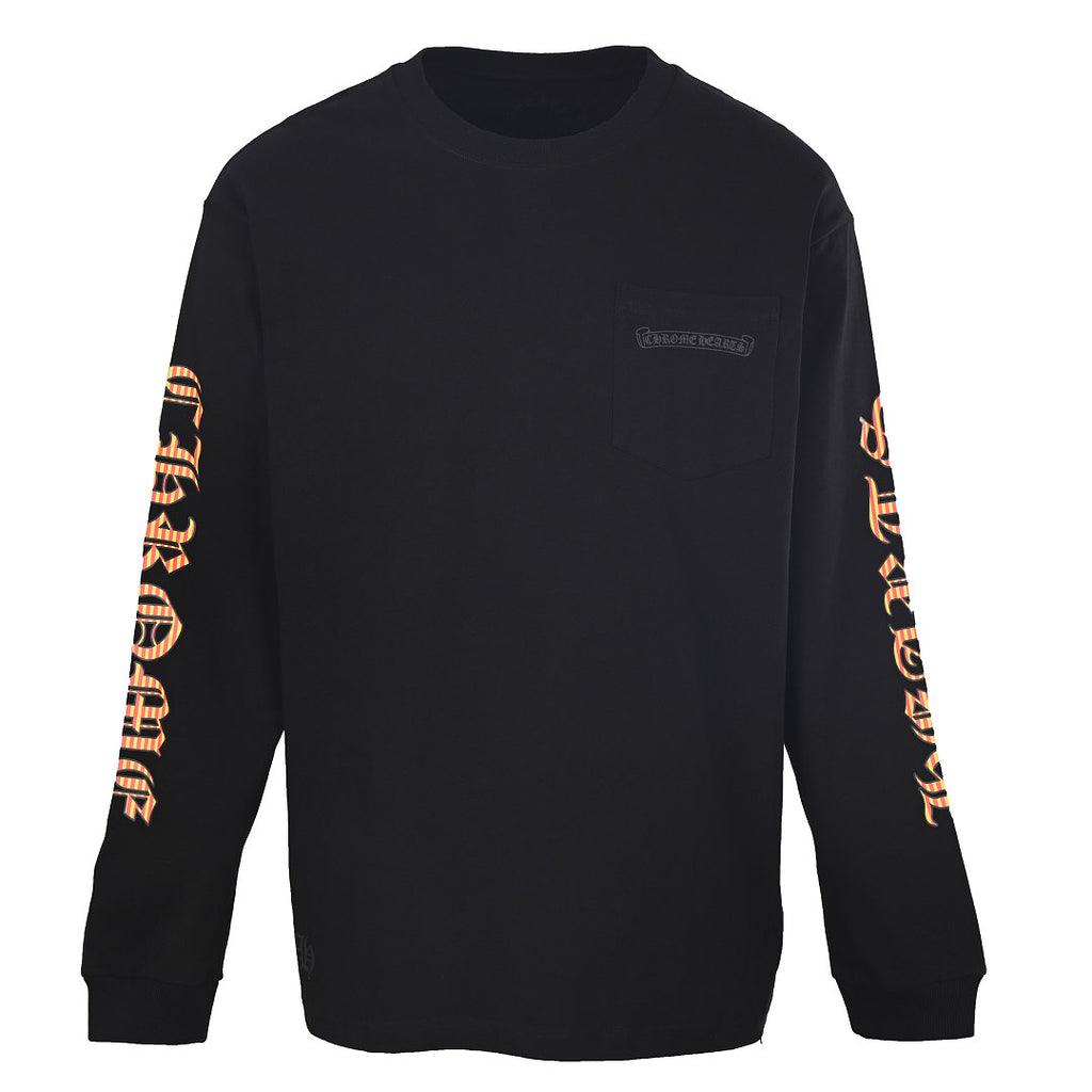 Chrome Hearts Sword Graphic Long-Sleeve T-Shirt - Black and Orange - front view