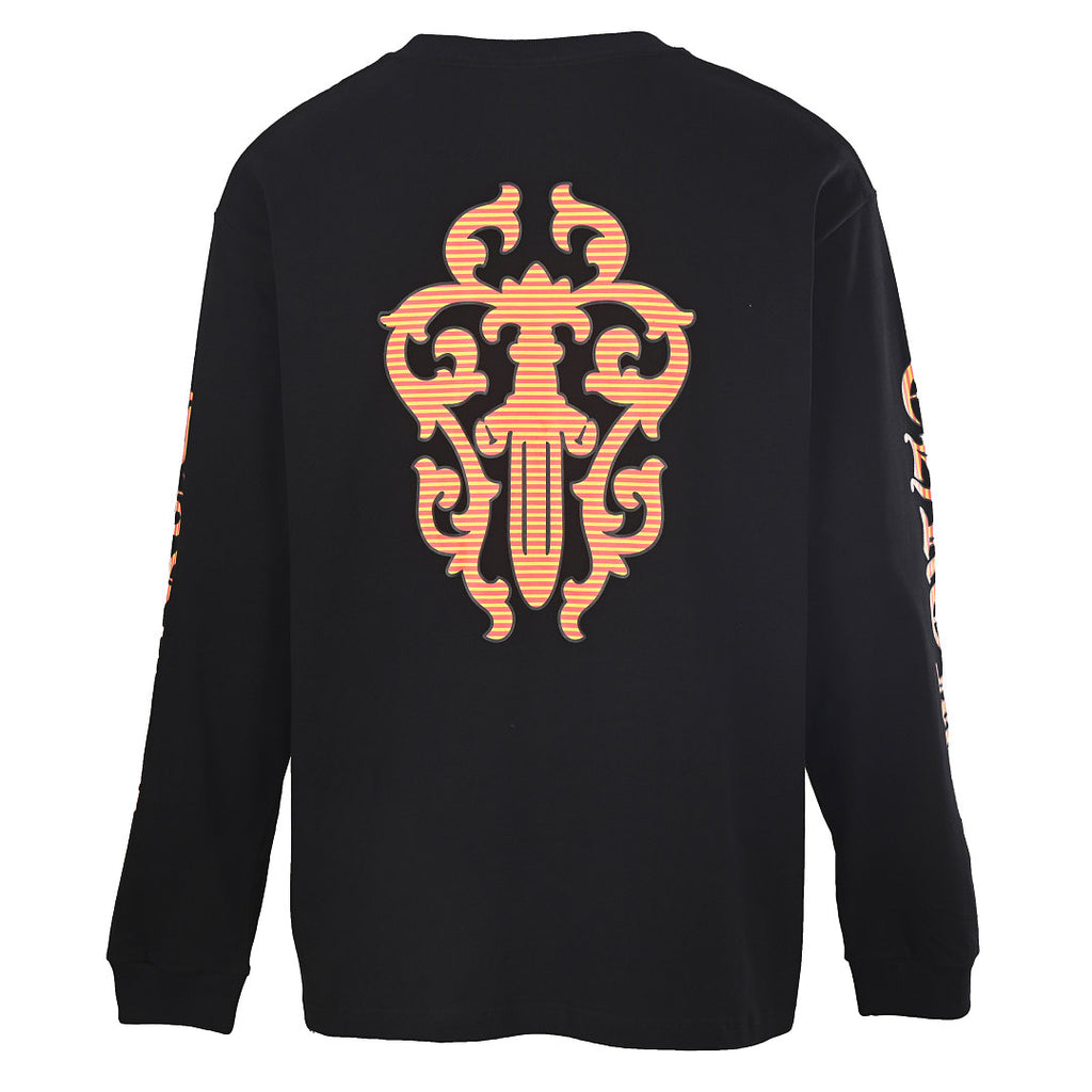 Chrome Hearts Sword Graphic Long-Sleeve T-Shirt - Black and Orange - back view