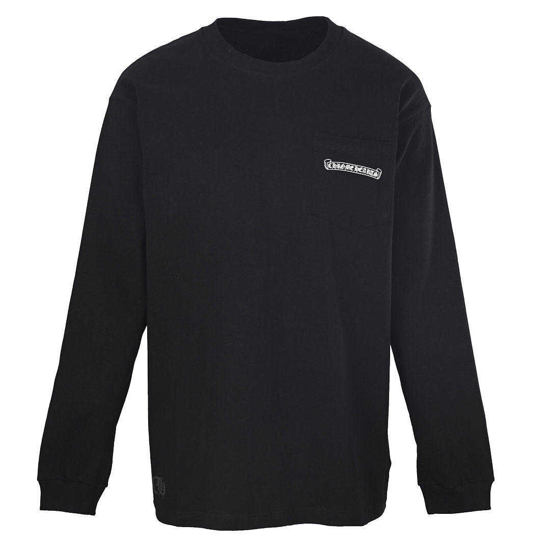 Chrome Hearts Scroll Graphic Long-Sleeve T-Shirt - Black - front view