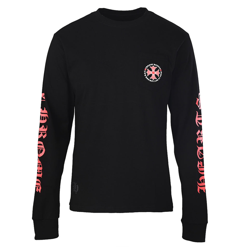 Chrome Hearts Floral Script Long-Sleeve T-Shirt - Black - front view