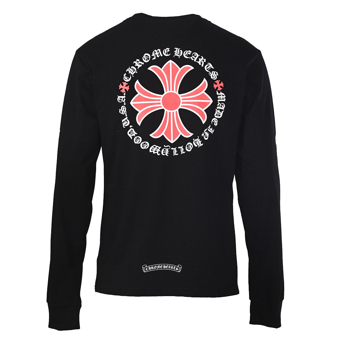 Chrome Hearts Floral Script Long-Sleeve T-Shirt - Black - back view