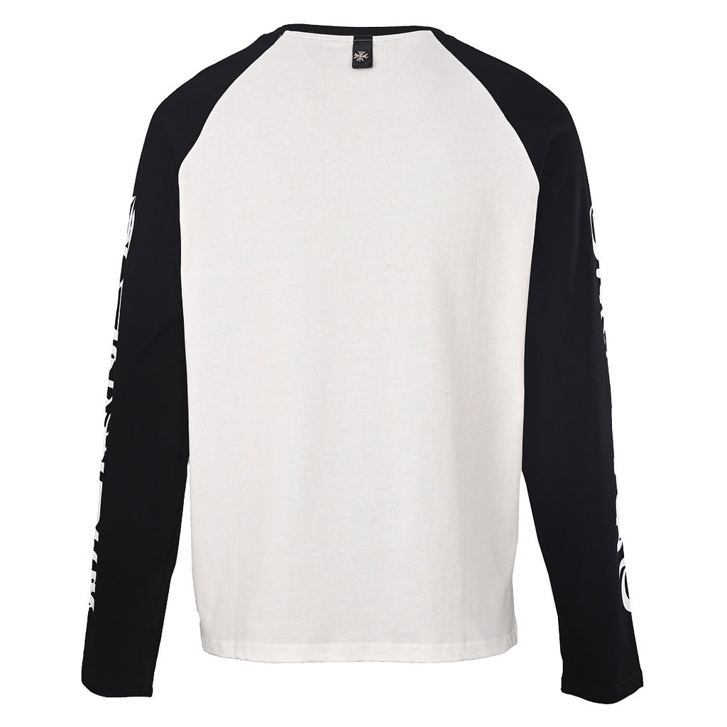 Chrome Hearts Script Horseshoe Hardware Long-Sleeve T-Shirt - White and Black - back view