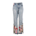 Chrome Hearts Patchwork Flared Jeans - Black - front view