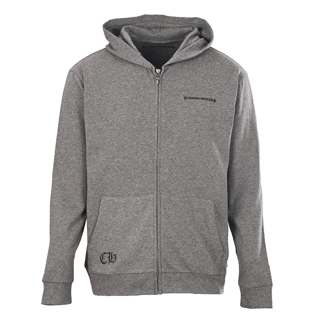 Chrome Hearts Back Vine Sword Zip-Up Hoodie - Black - front view
