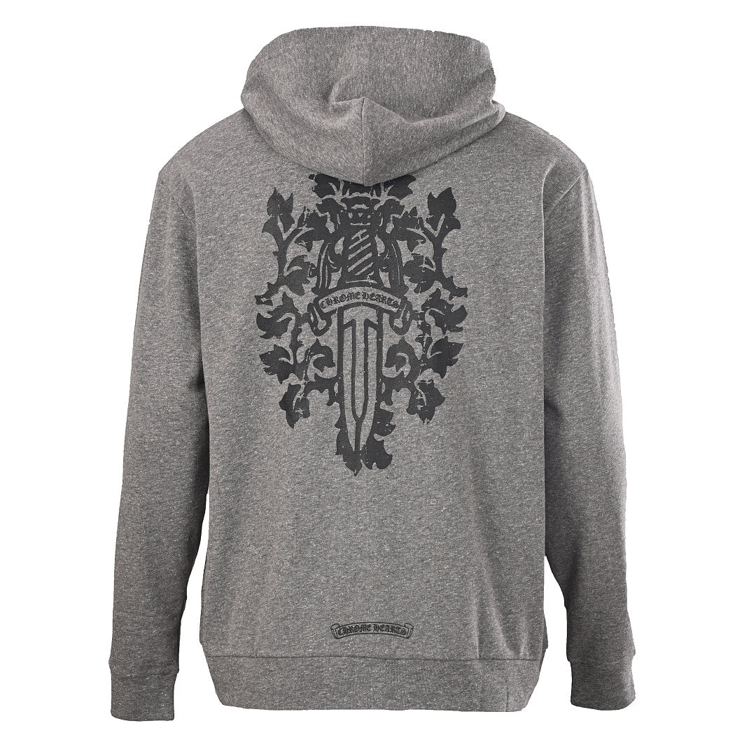 Chrome Hearts Back Vine Sword Zip-Up Hoodie - Black - back view