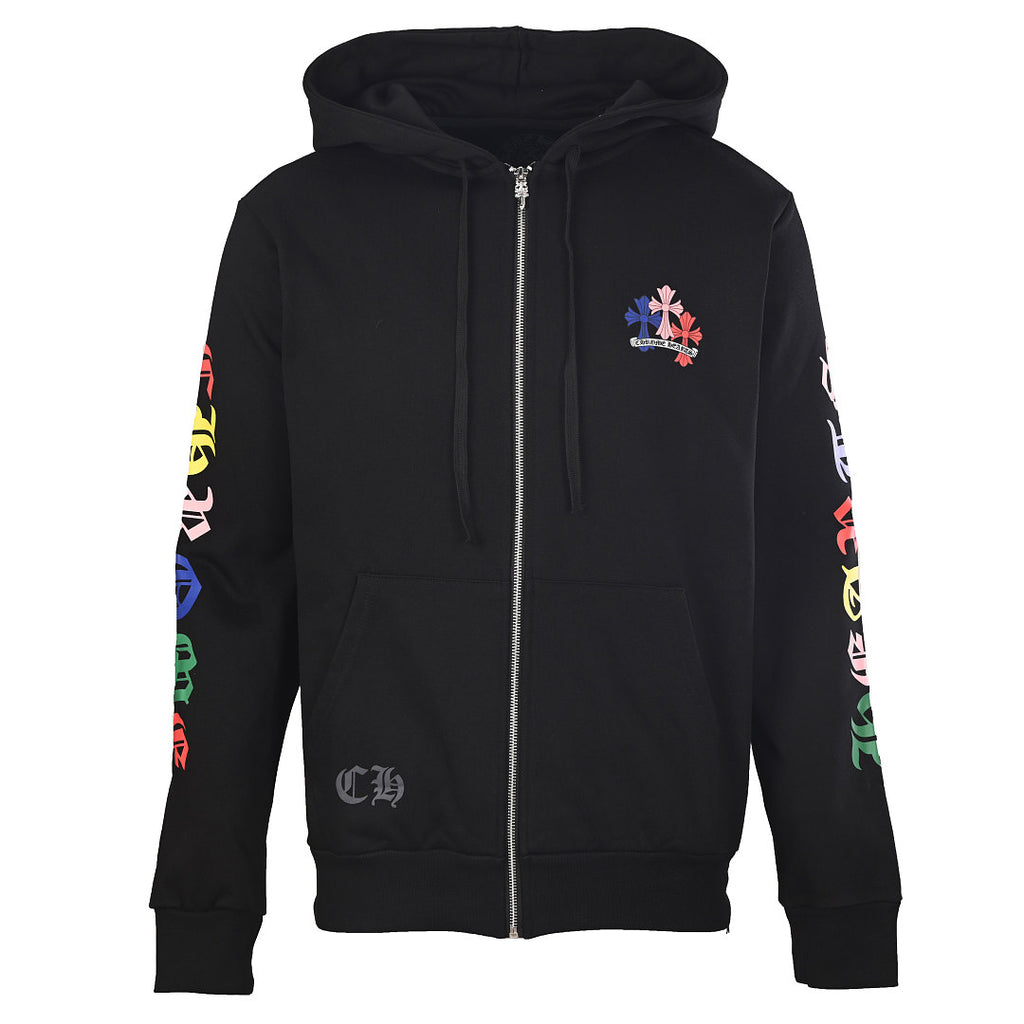Chrome Hearts Multicolor Cross Print Zip-Up Jacket - Black - front view
