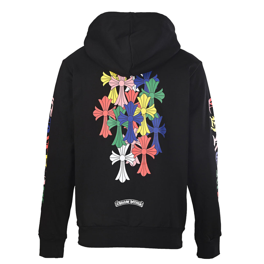 Chrome Hearts Multicolor Cross Print Zip-Up Jacket - Black - back view