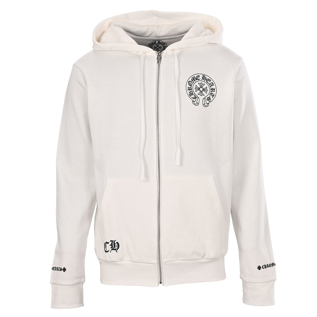 Chrome Hearts Cuff Script Jacket - White - front view